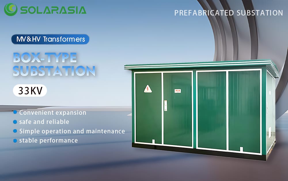 Main product view of a 33KV European box type substation with integrated MV and HV transformers
