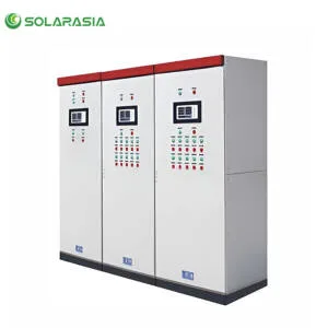 Front view of low voltage distribution switchgear, showcasing the compact design and industrial quality