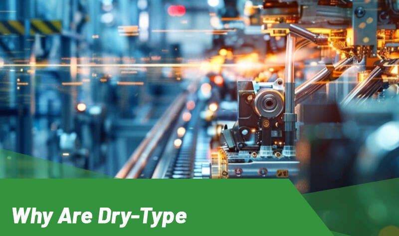 Industrial dry-type transformer installed in a fire-sensitive indoor facility