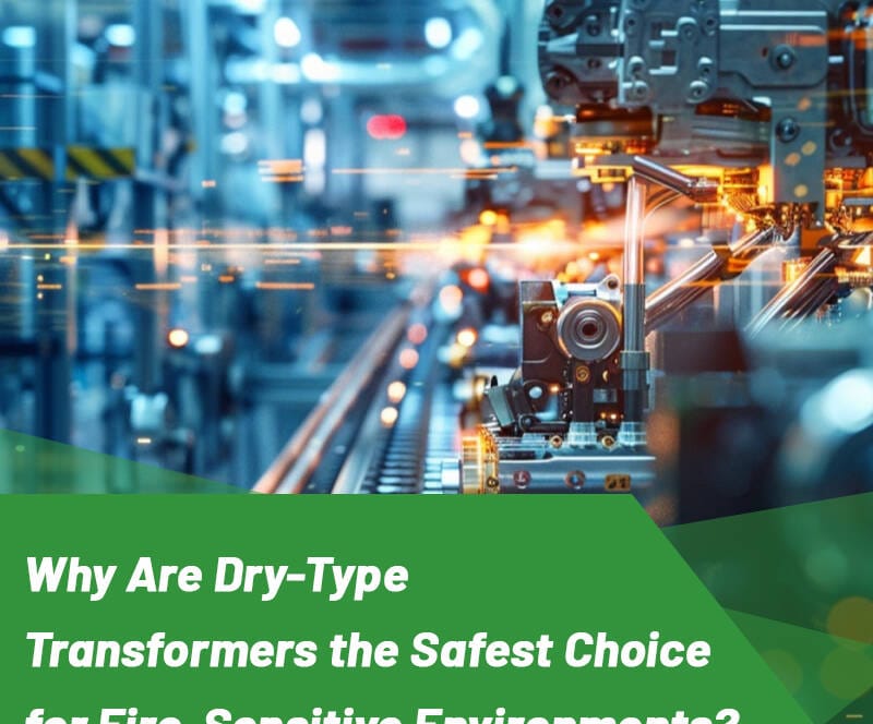 Industrial dry-type transformer installed in a fire-sensitive indoor facility
