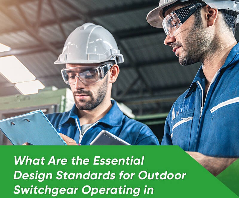 Heavy-duty outdoor metal-clad switchgear installed in a high-temperature desert environment with protective sun shields.