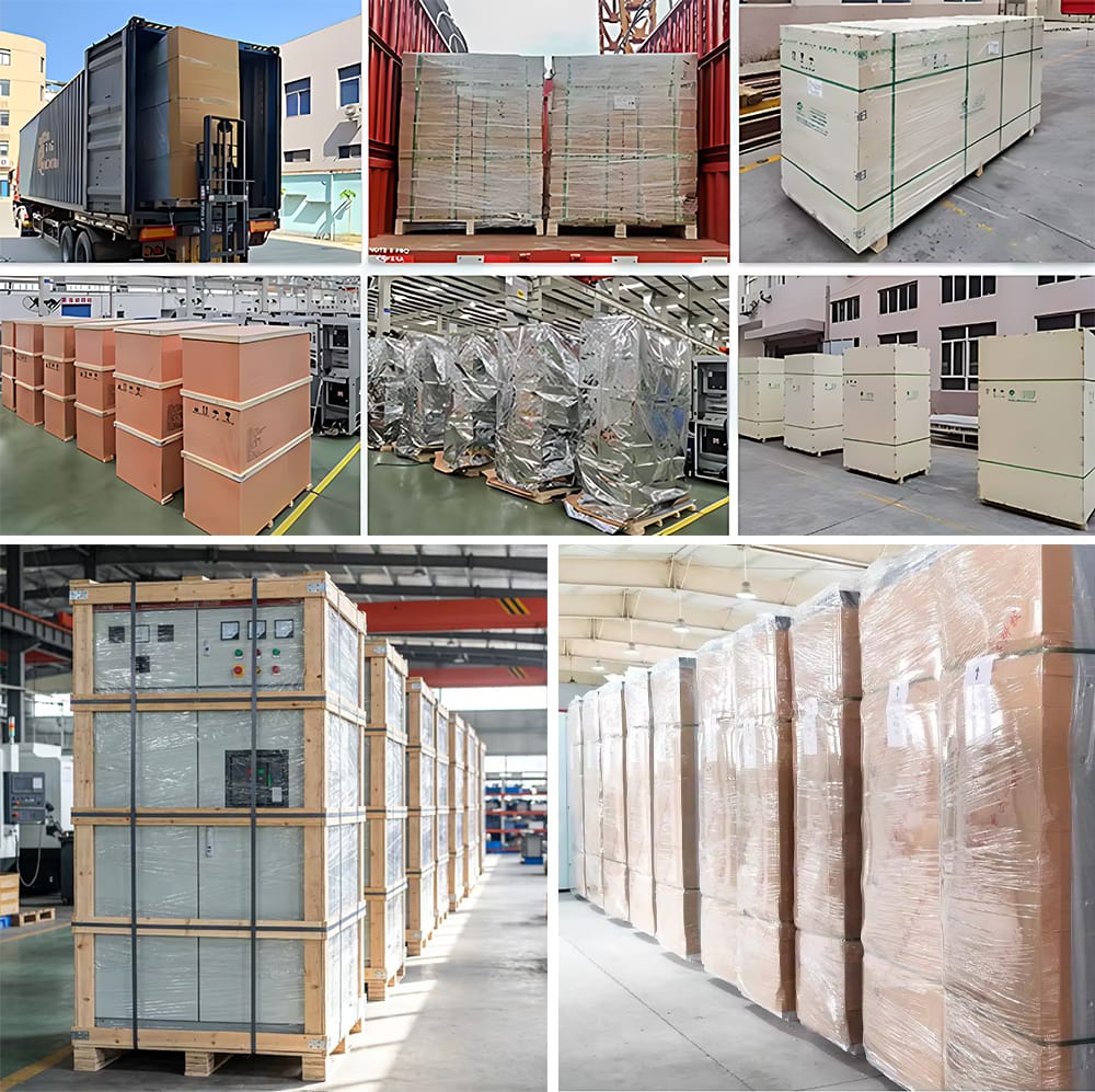 GCK low voltage switchgear cabinets packed securely for transportation