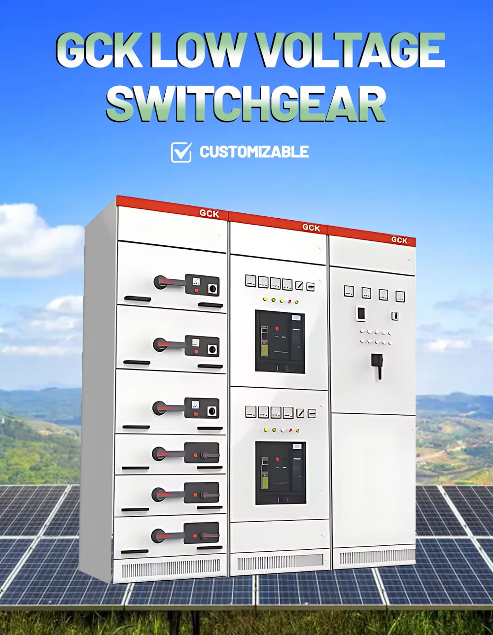 GCK low voltage switchgear cabinet with customizable configuration for industrial power distribution