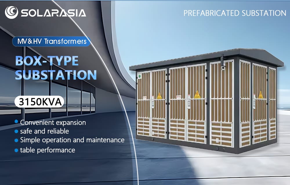 Outdoor 3150KVA European Box Type Substation highlighting convenient expansion, safe and reliable structure, and simplified maintenance design