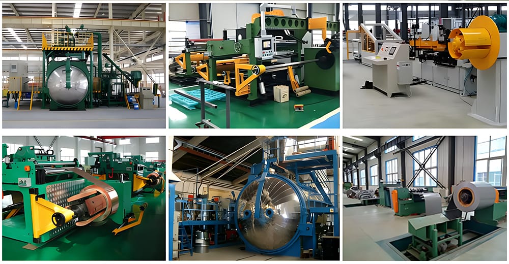 Production workshop of an oil immersed transformer factory producing distribution transformers