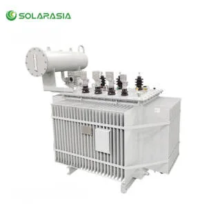 Front view of a 1500KVA oil immersed transformer used for medium voltage power distribution in industrial and utility applications