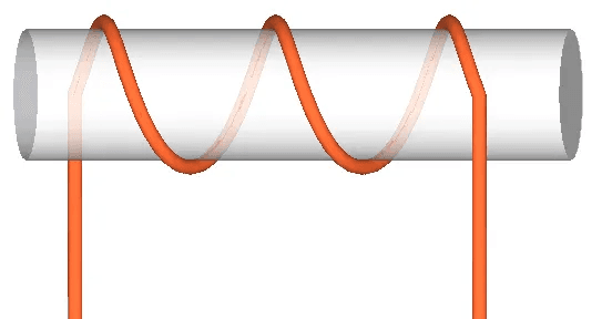 Helical coil winding diagram