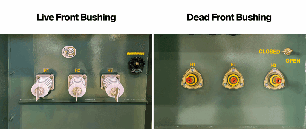 dead front live front transformer bushing comparison