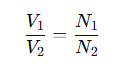 transformer turns ratio formula V1 V2 N1 N2 electromagnetic induction