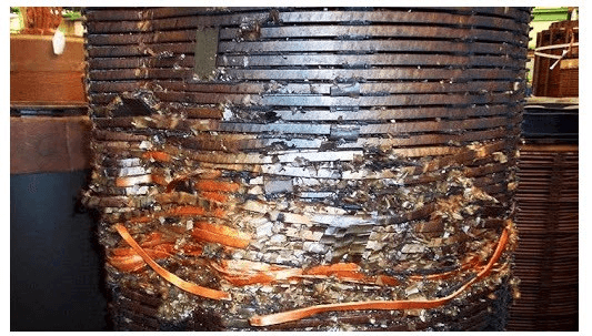 transformer overheating burnt winding insulation damage