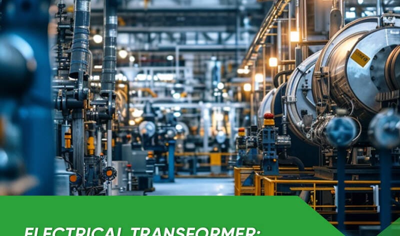electrical transformer with core, windings, and industrial applications