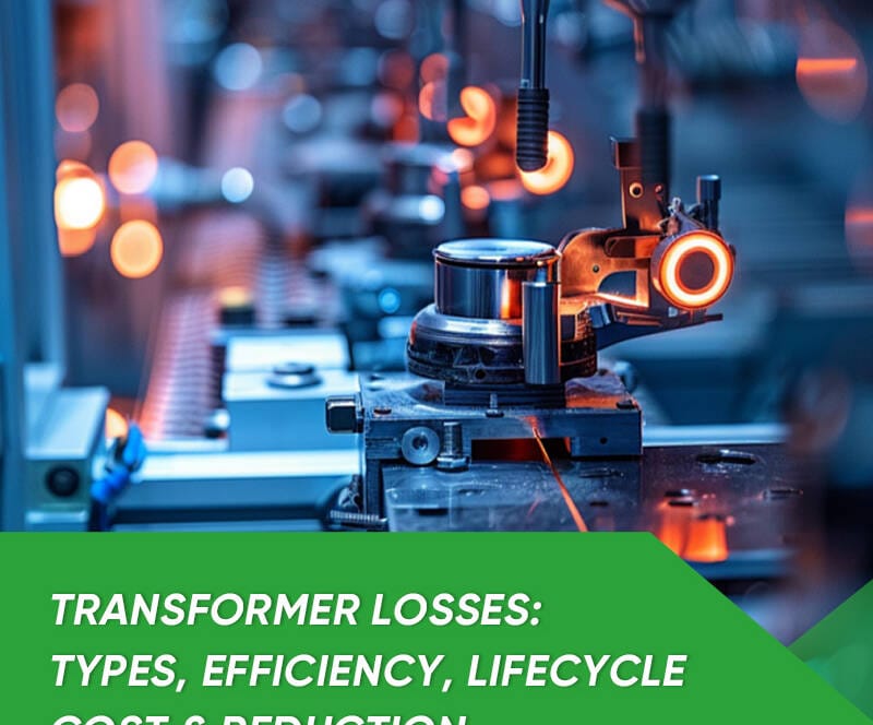 Illustration of transformer losses showing core loss, copper loss and useful output power for engineers and buyers