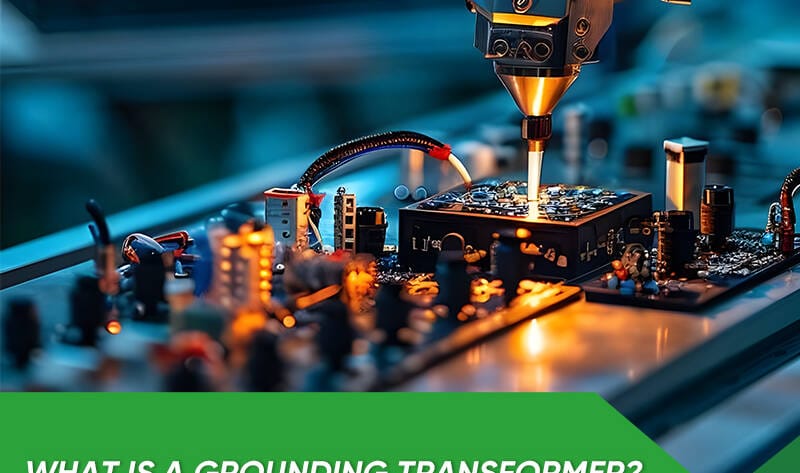 Illustration of a grounding transformer creating a neutral point in a three-phase delta-connected power system