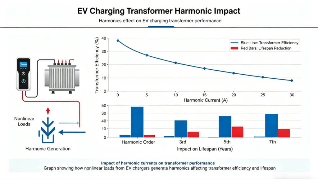 harmonics effect on EV charging transformer performance