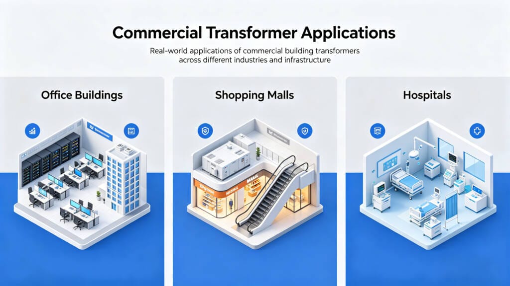 commercial building transformer applications office mall hospital