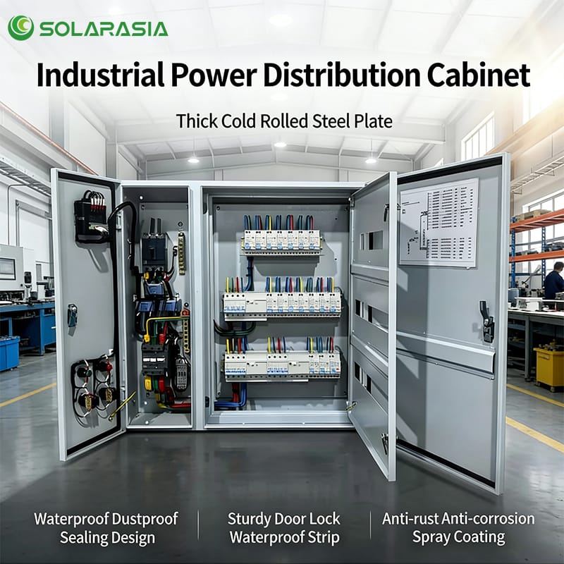 Detailed view of cold-rolled steel XL-21 cabinet with waterproof sealing and anti-corrosion spray coating.