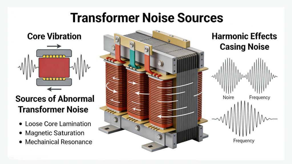 transformer making noise core vibration diagram