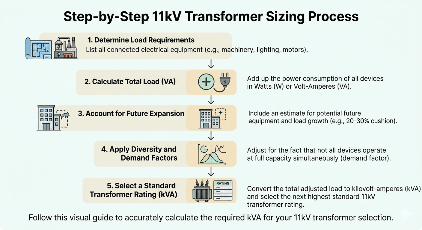 11kV transformer capacity calculation flowchart
