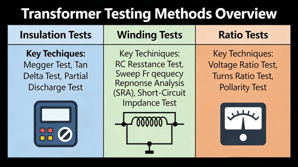 transformer testing methods chart