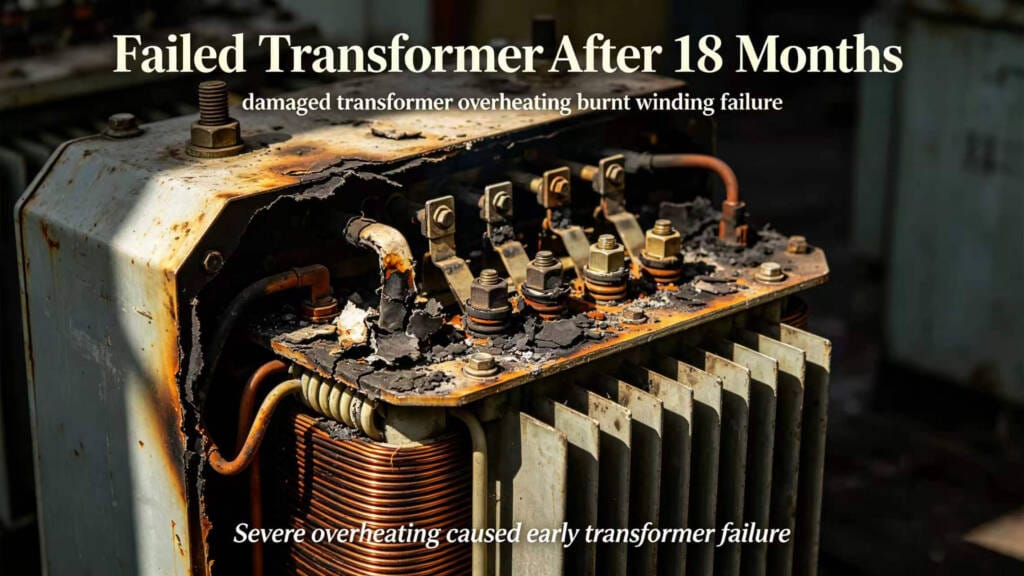 damaged transformer overheating burnt winding failure
