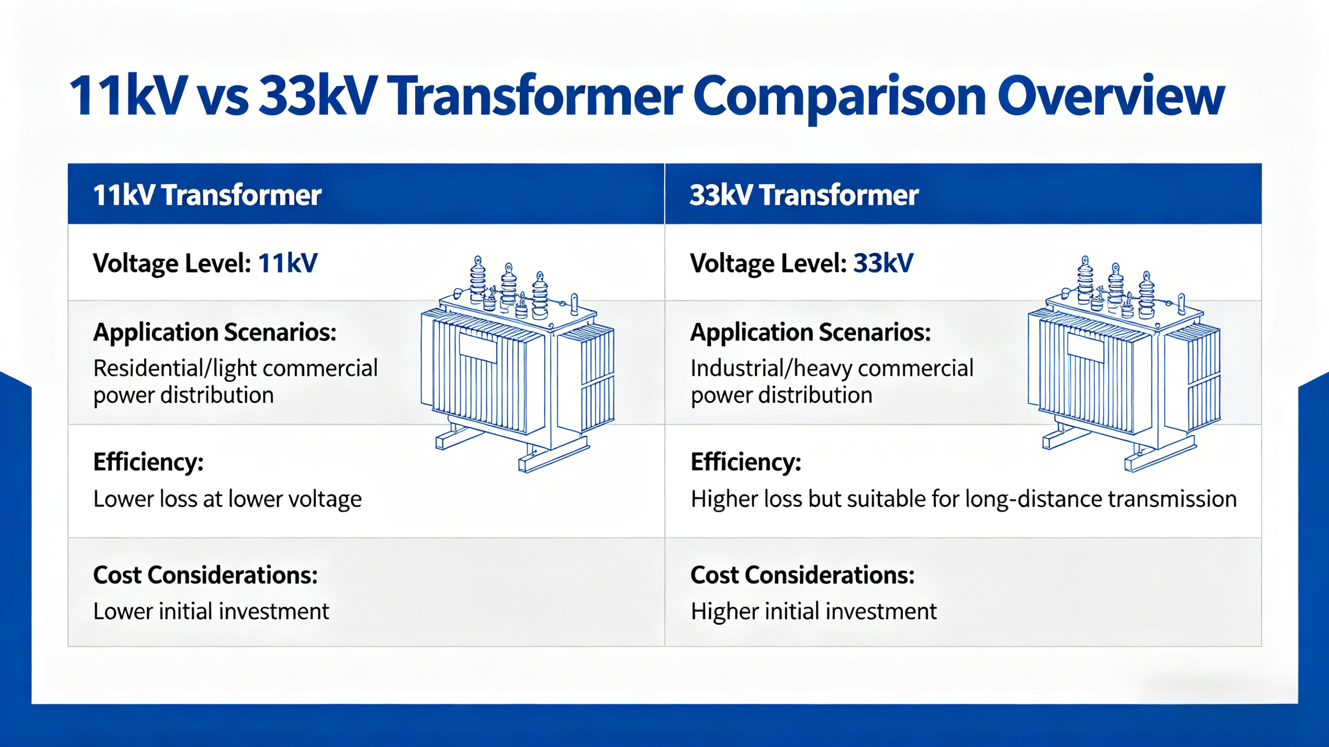11kV vs 33kV transformer difference comparison