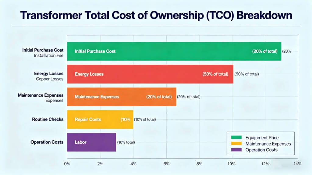 transformer total cost of ownership lifecycle cost breakdown chart