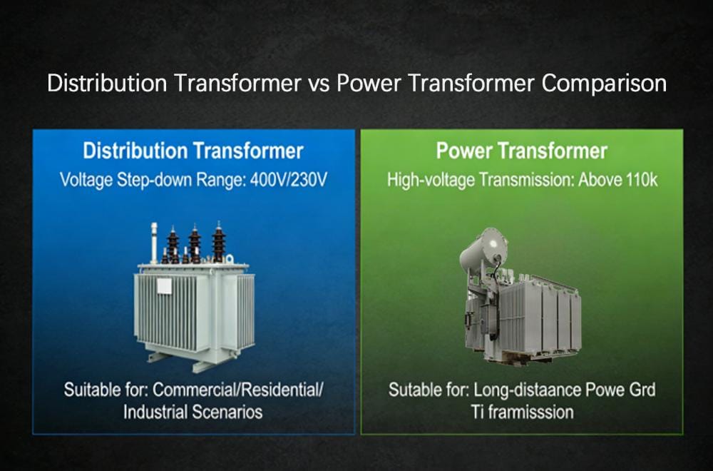 distribution transformer vs power transformer voltage difference