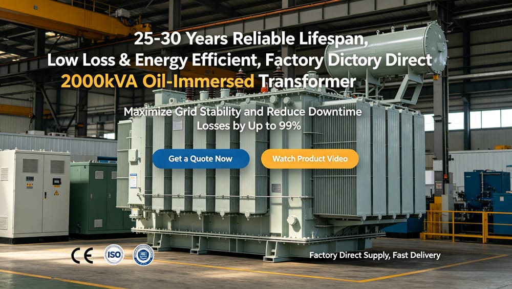 2000kVA oil immersed transformer installed in Saudi desert solar power plant with reinforced radiators and sand-proof design for 50°C+ high temperature environments