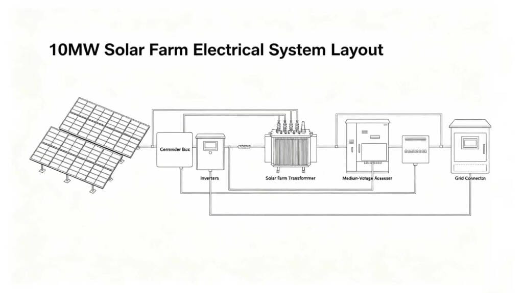 10mw solar farm transformer electrical system layout