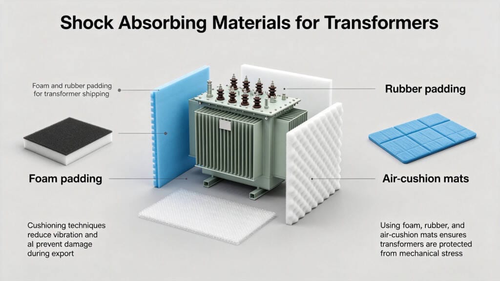 Foam and rubber padding for transformer shipping