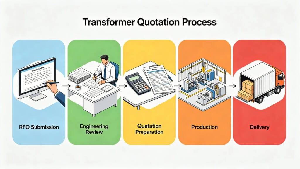 transformer quotation and manufacturing workflow