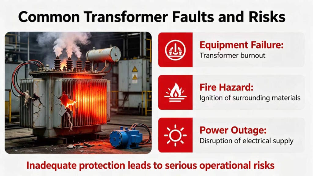 Transformer overheating and fault damage