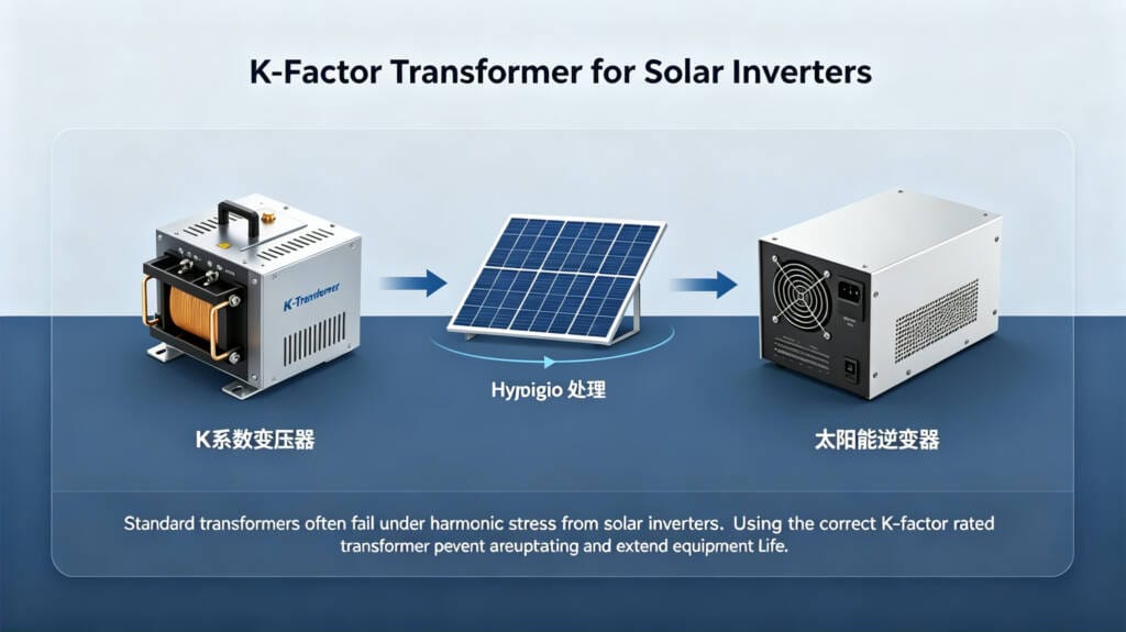 K-factor solar transformer handling inverter harmonics