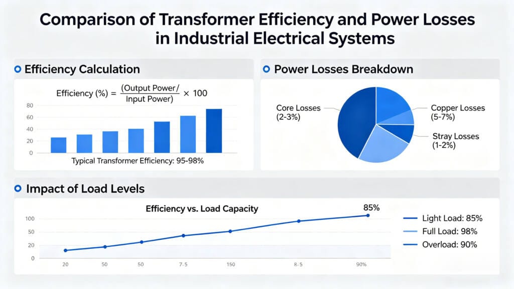 High efficiency transformer reducing long-term energy loss