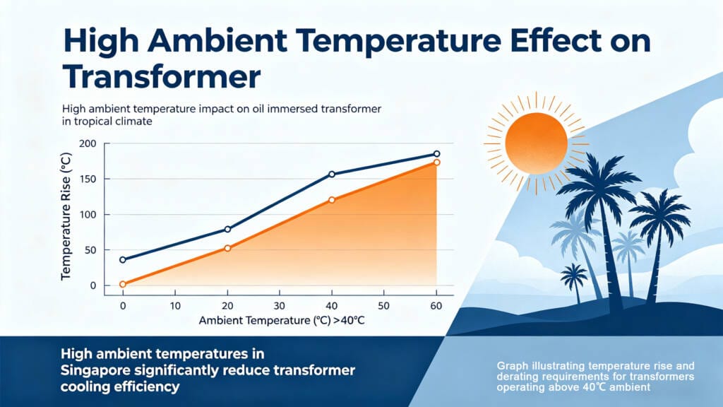 High ambient temperature impact on oil immersed transformer in tropical climate