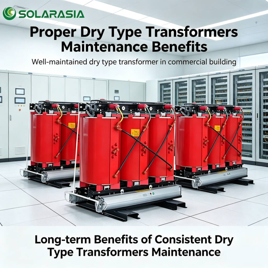 Well-maintained dry type transformer in commercial building