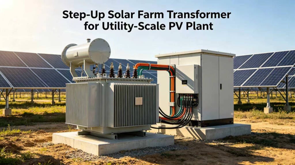 step up solar farm transformer for utility scale photovoltaic plant