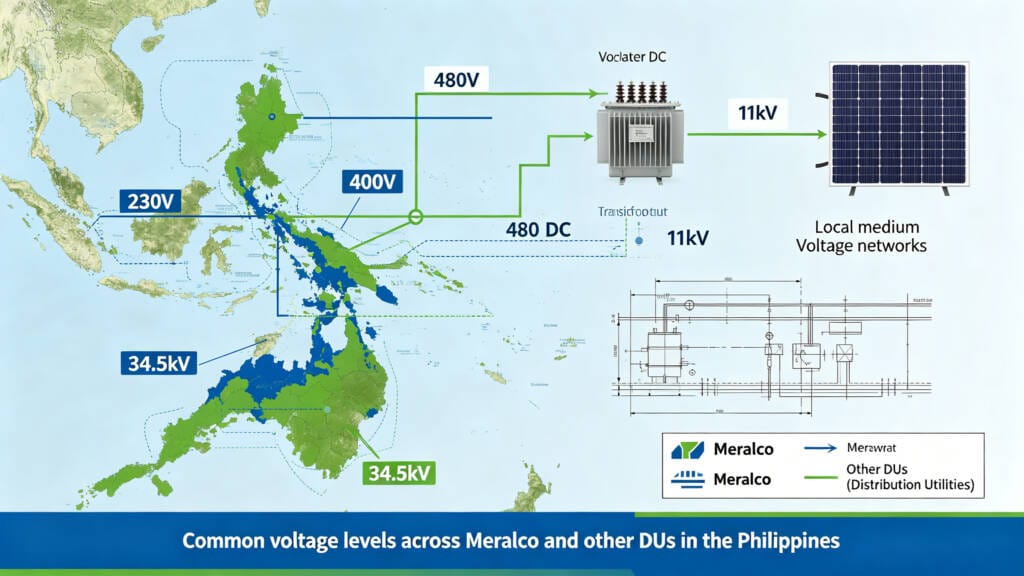 Philippine distribution grid voltage levels and Solar Transformer Philippines connection points