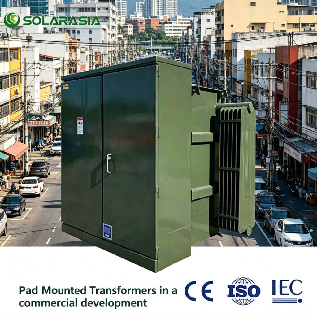 Commercial site using multiple Pad Mounted Transformers