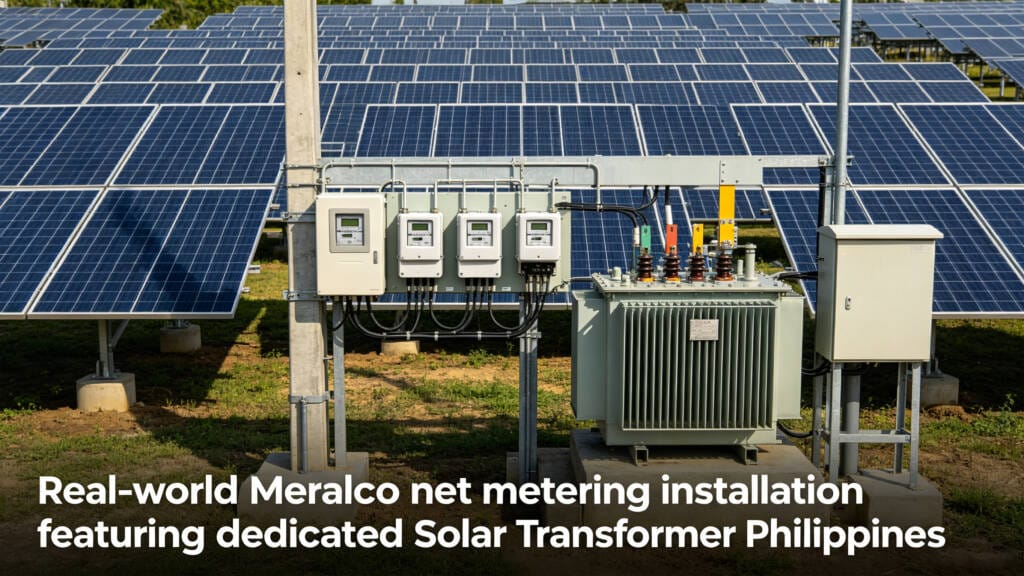 Meralco-approved Solar Transformer Philippines in a net metering setup