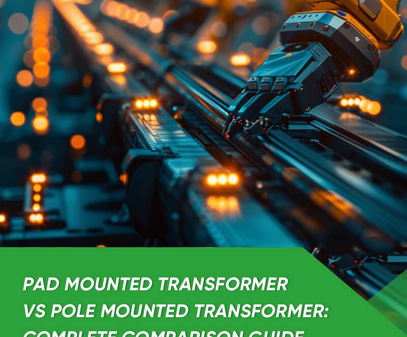 ad Mounted Transformer vs Pole Mounted Transformer side-by-side comparison showing ground-level enclosed unit and overhead pole installation
